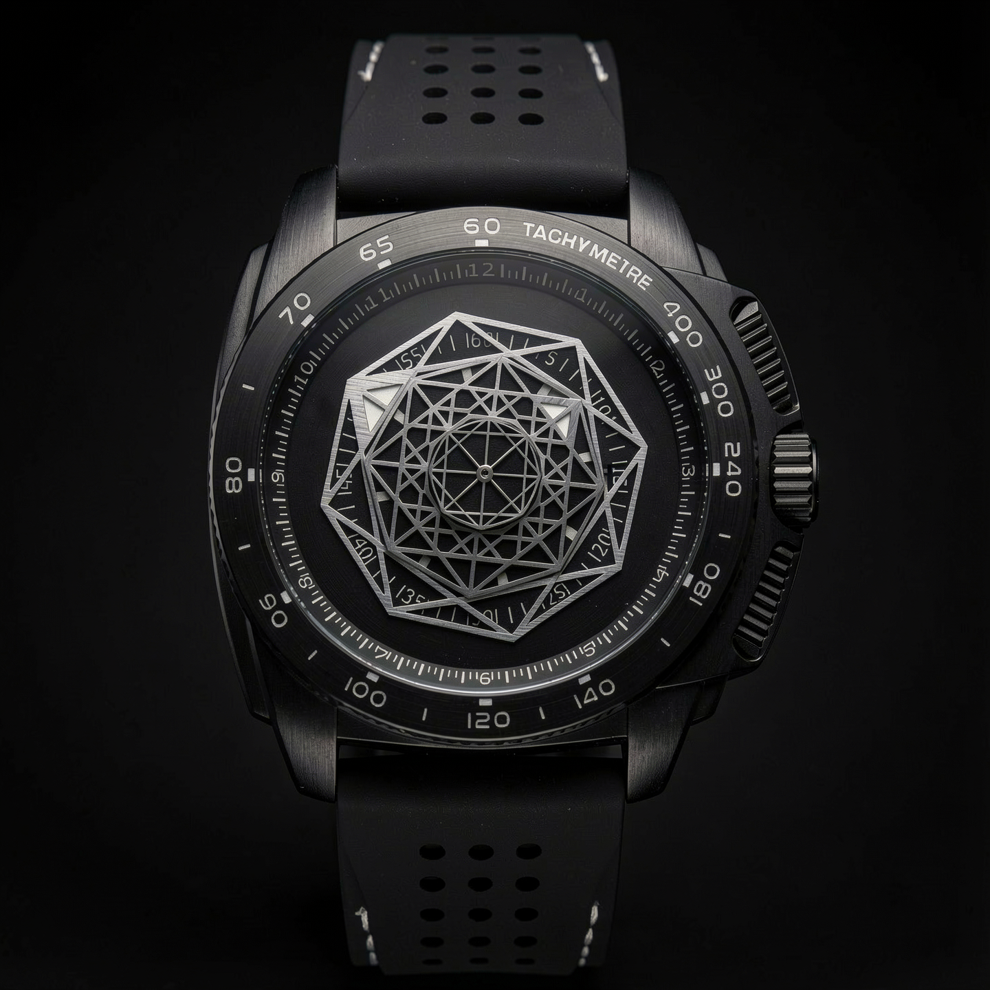 KINETIC Chronos geometric-display watch — additional watch detail