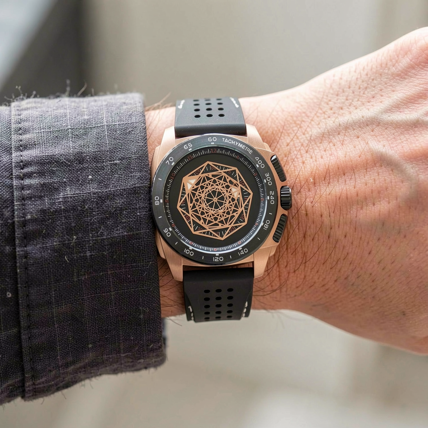KINETIC Chronos geometric-display watch — alternate product detail