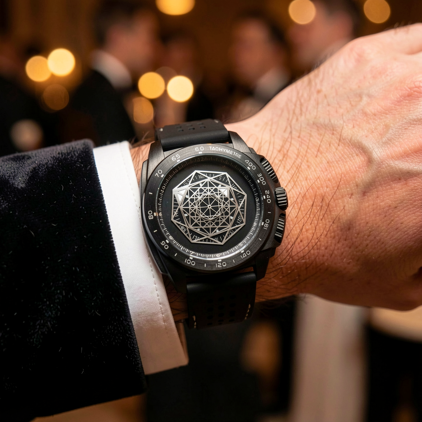 KINETIC Chronos geometric-display watch — additional watch detail