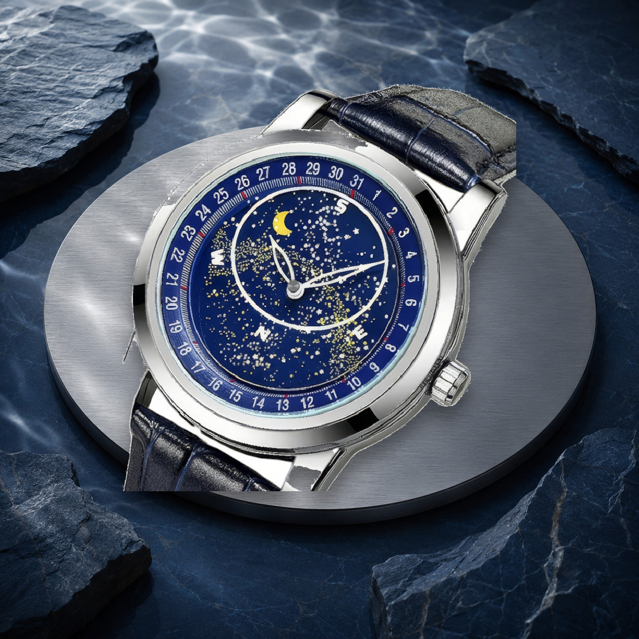KINETIC Azure watch in a product-faithful editorial setting