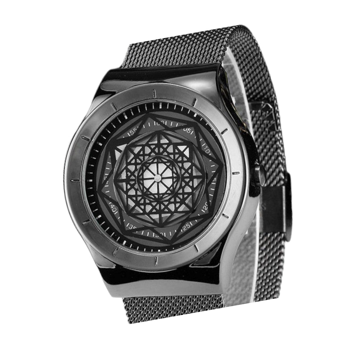 KINETIC Noir watch — alternate white-background product view
