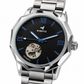 KINETIC Oceana black-dial stainless-steel automatic watch close three-quarter view on white