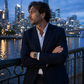 Man wearing the KINETIC Oceana watch beside the Yarra at Melbourne Southbank