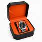 KINETIC Oceana stainless-steel watch in its black-and-orange presentation box