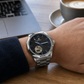 KINETIC Oceana stainless-steel watch worn in an everyday work setting