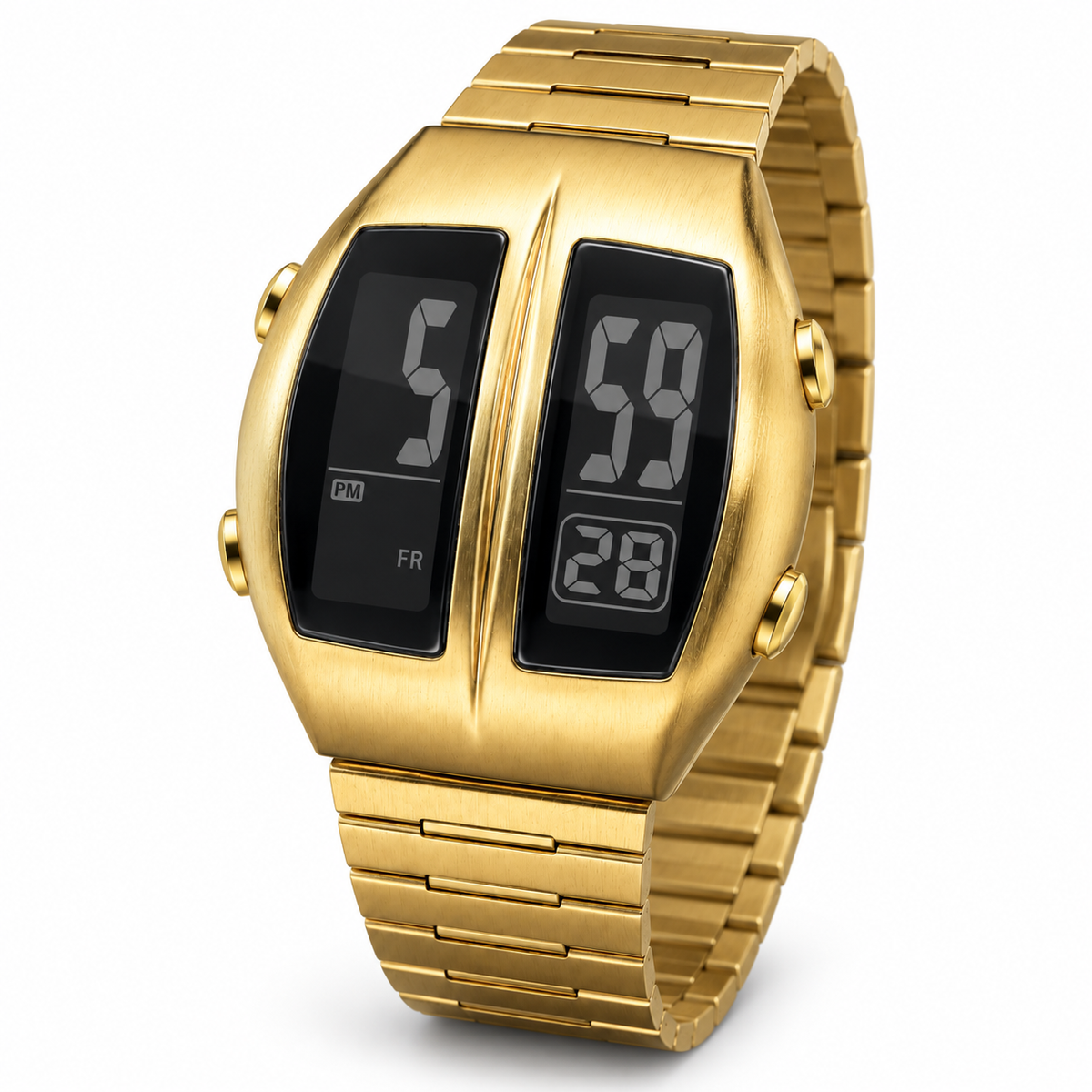 KINETIC Retro in Gold, angled studio view on white