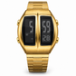 KINETIC Retro digital watch in Gold, front view on white