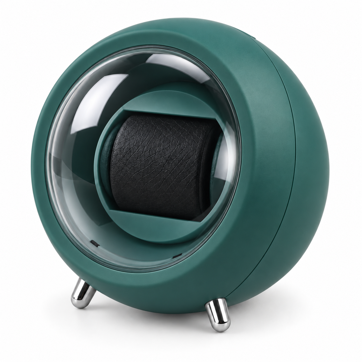 Orbit Green watch winder with clear front dome