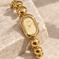 Close-up of Scottie Champagne’s oval case and crown