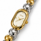 Scottie Duet watch, close diagonal mixed-metal dial view on white
