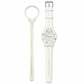Vibe Cloud watch on fitted strap with its matching empty loop holder on white